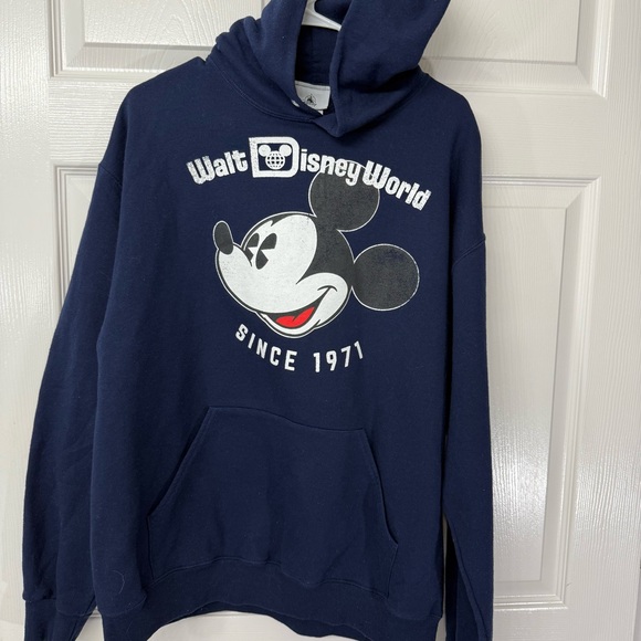 Disney Walt Disney World Mickey Navy Blue Graphic Hoodie - Picture 1 of 3
